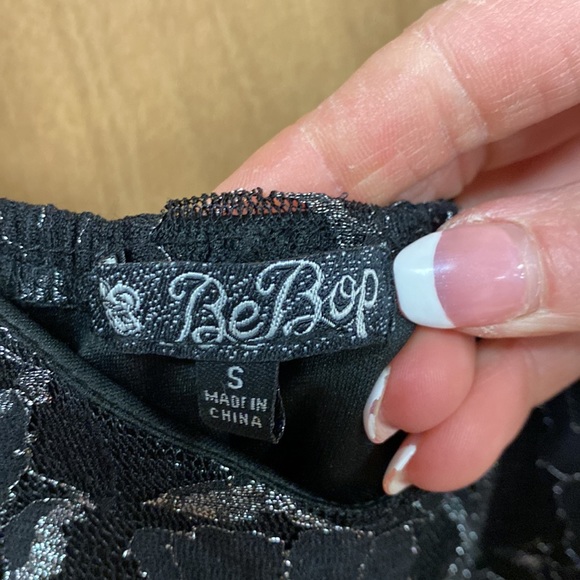 Bebop black and silver flower lace dress. - Picture 4 of 4